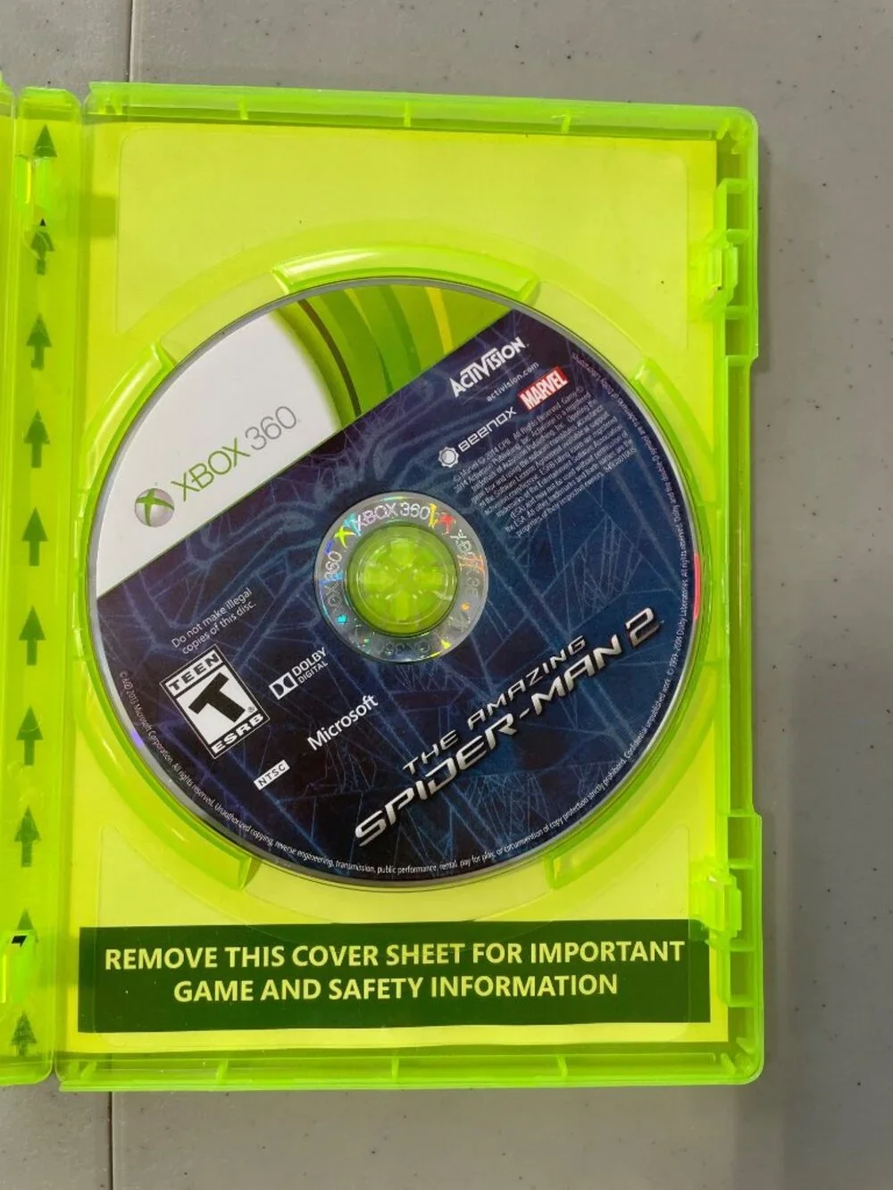 Xbox 360 The Amazing Spiderman 2 Video Game Original Case Tested Disc Activision